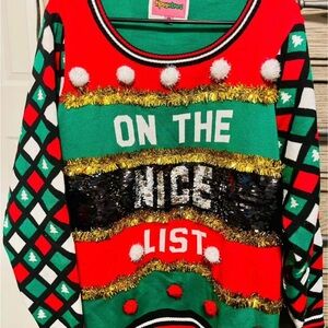 Tipsy Elves Green and Red Christmas Sweater